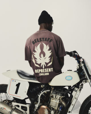 FLAME PHOENIX T-SHIRT IN PLUM.